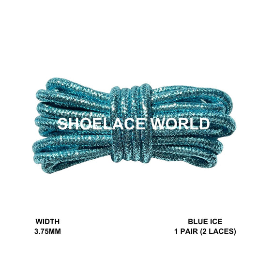 Blue Ice Rope Shoelaces 3.75mm Colorful Pattern Laces Ships Out From The USA Next Day