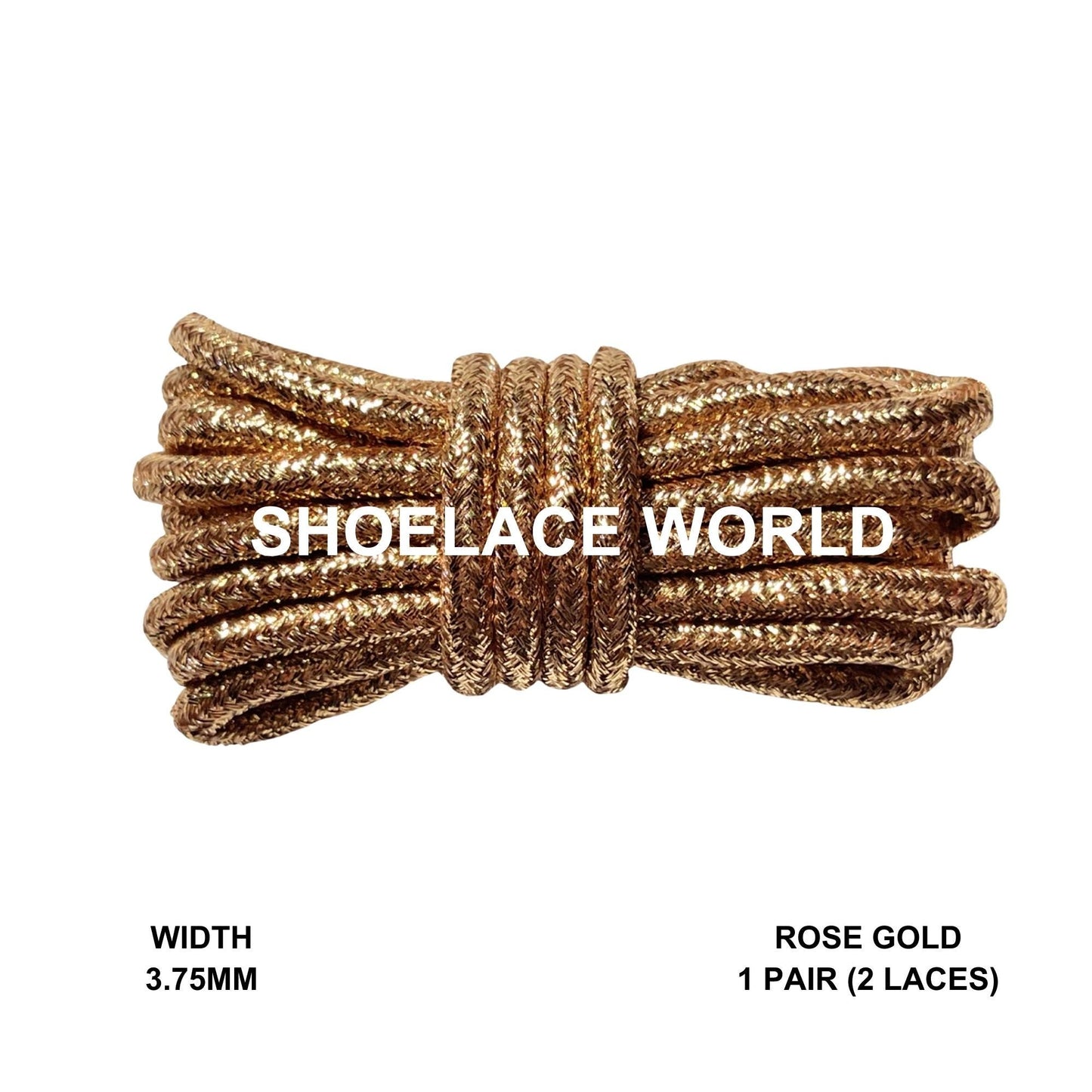 Rose Gold Rope Shoelaces 3.75mm Colorful Pattern Laces Ships Out From The USA Next Day
