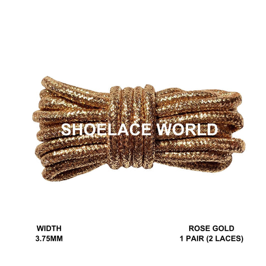 Rose Gold Rope Shoelaces 3.75mm Colorful Pattern Laces Ships Out From The USA Next Day