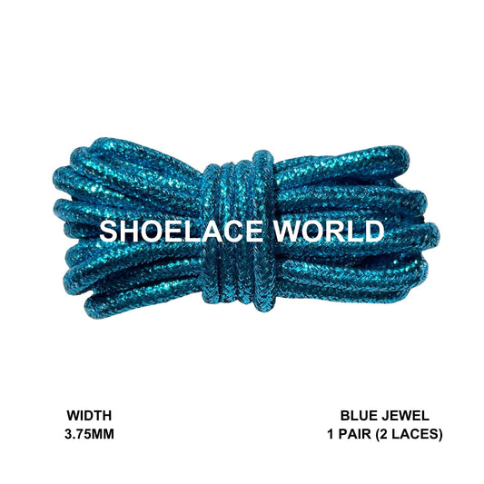 Blue Jewel Rope Shoelaces 3.75mm Colorful Pattern Laces Ships Out From The USA Next Day