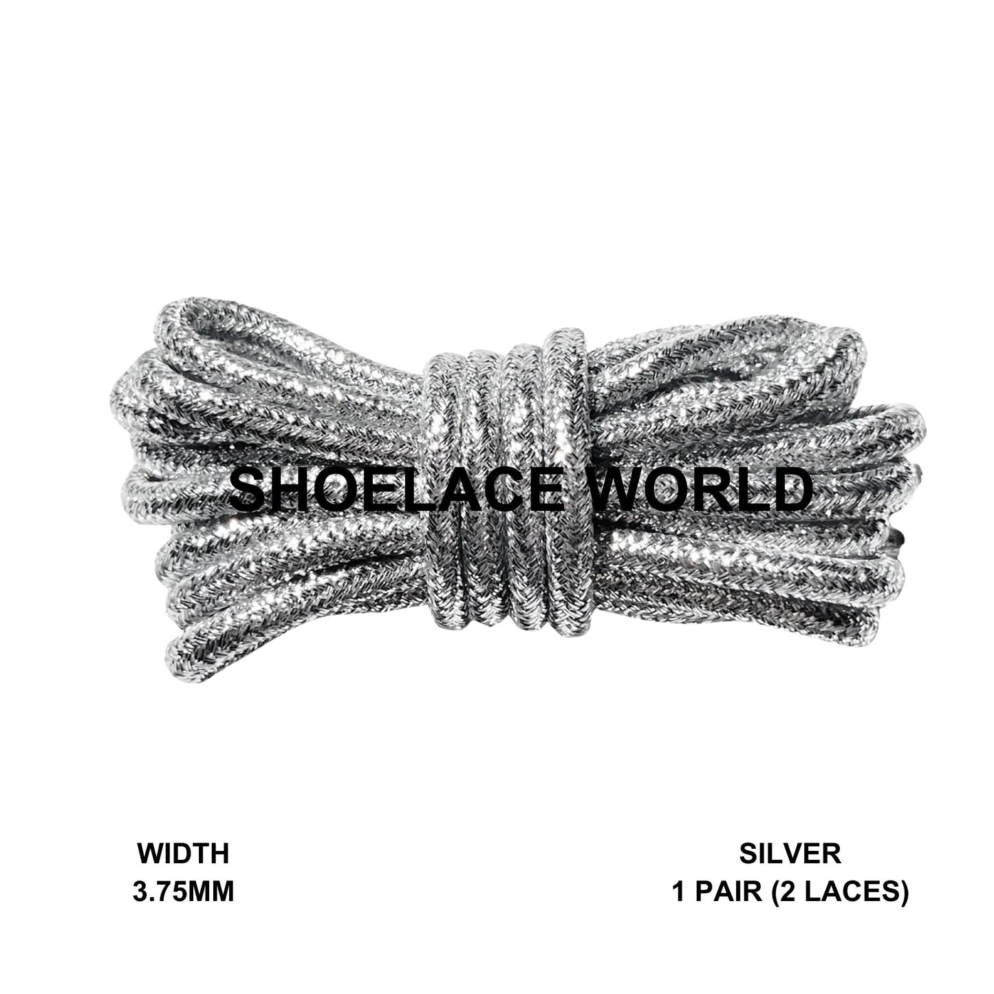 Silver Rope Shoelaces 3.75mm Colorful Pattern Laces Ships Out From The USA Next Day