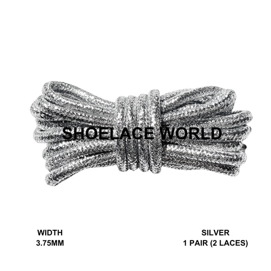 Silver Rope Shoelaces 3.75mm Colorful Pattern Laces Ships Out From The USA Next Day