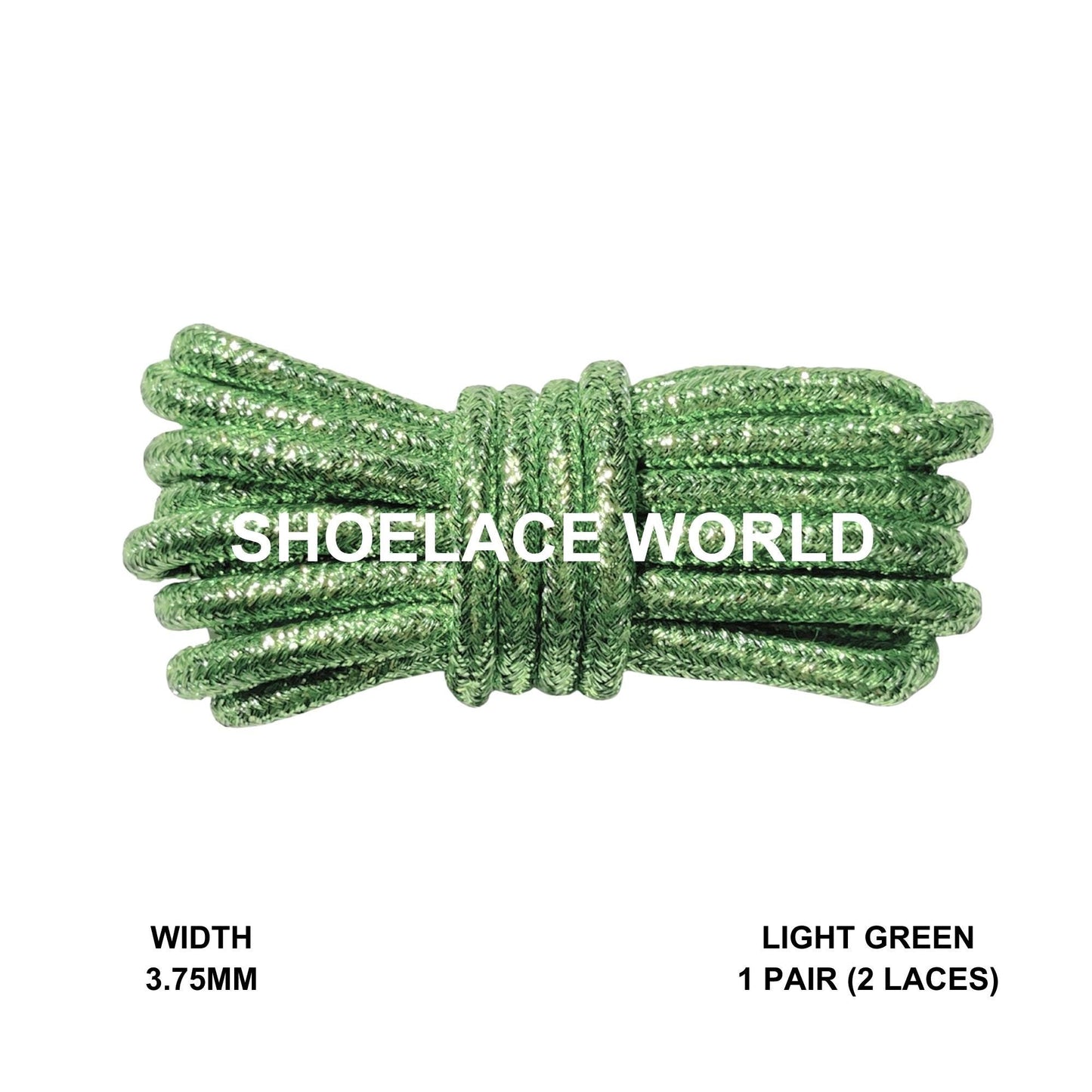 Light Green Rope Shoelaces 3.75mm Colorful Pattern Laces Ships Out From The USA Next Day