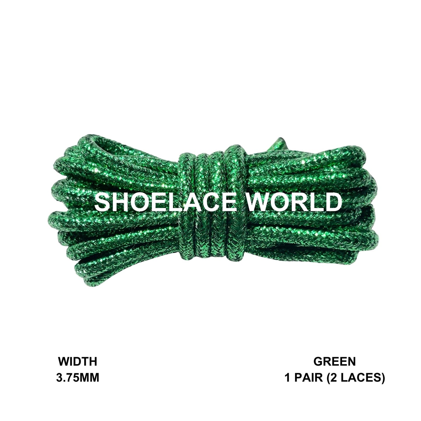 Green Rope Shoelaces 3.75mm Colorful Pattern Laces Ships Out From The USA Next Day