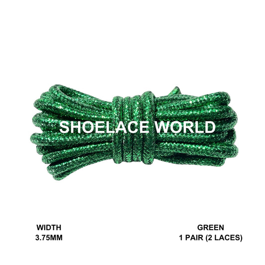 Green Rope Shoelaces 3.75mm Colorful Pattern Laces Ships Out From The USA Next Day