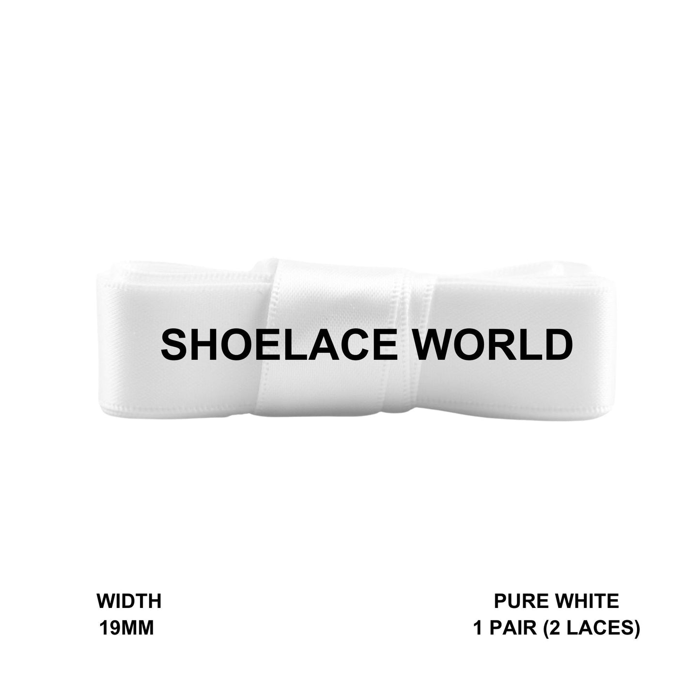 White Ribbon Shoelaces 19mm 3/4th Inch Velvet Satin Laces Ships Fast From The USA