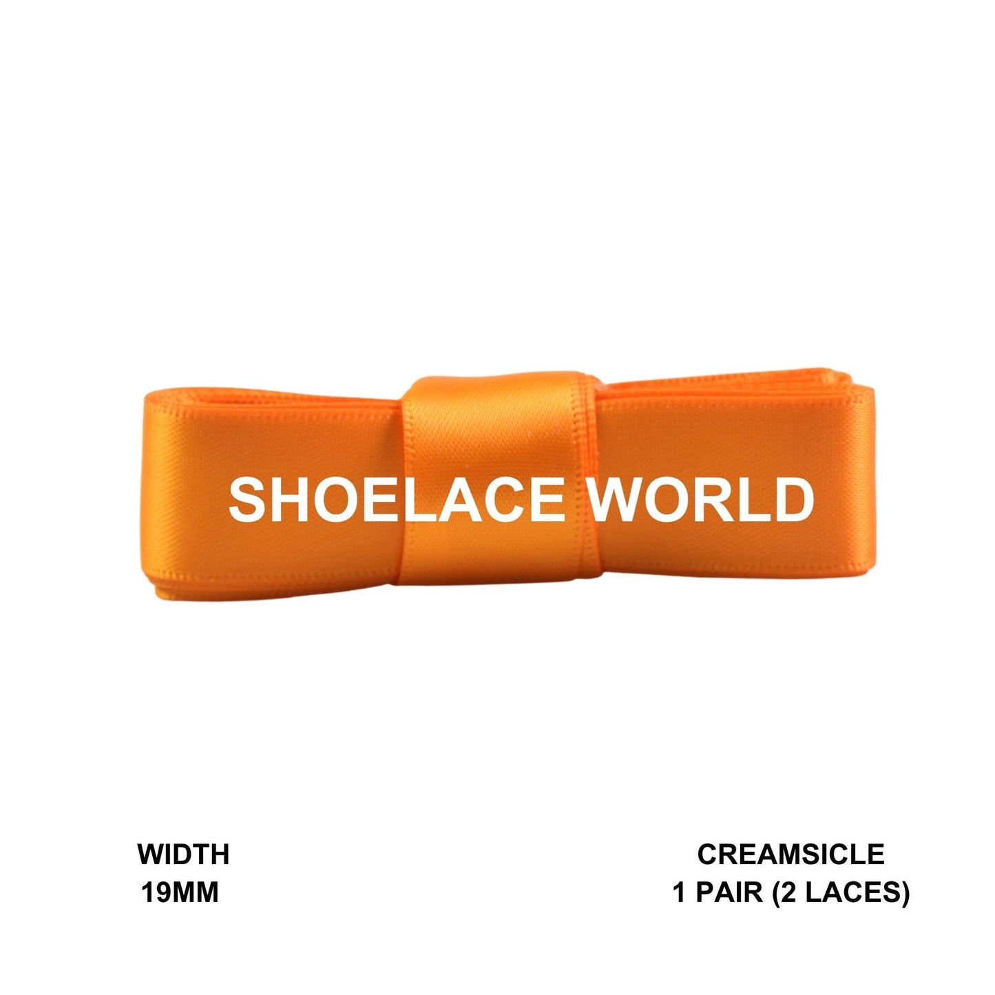 Creamsicle Ribbon Shoelaces 19mm 3/4th Inch Velvet Satin Laces Ships Fast From The USA