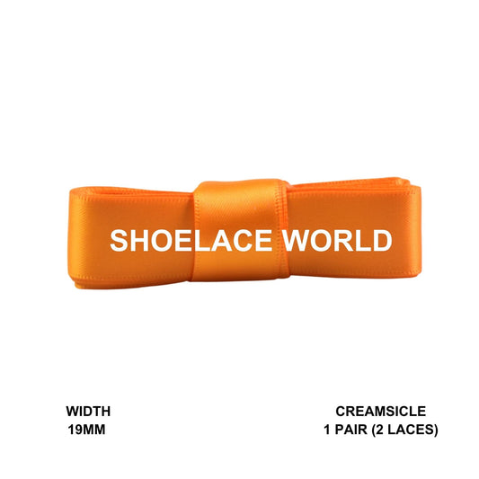 Creamsicle Ribbon Shoelaces 19mm 3/4th Inch Velvet Satin Laces Ships Fast From The USA