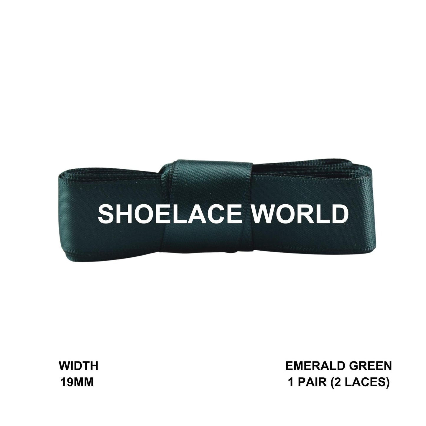 Emerald Green Ribbon Shoelaces 19mm 3/4th Inch Velvet Satin Laces Ships Fast From The USA