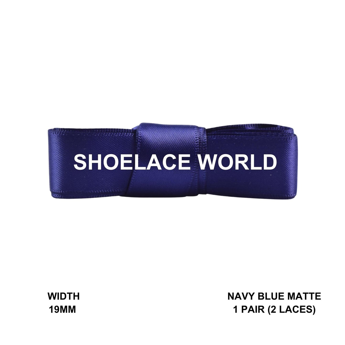 Navy Blue Matte Ribbon Shoelaces 19mm 3/4th Inch Velvet Satin Laces Ships Fast From The USA