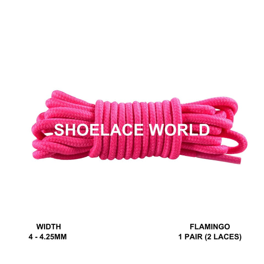 Flamingo Thin Round Shoelaces 4mm - 4.25mm Classic Colorful Laces Ships Out From The USA Next Day
