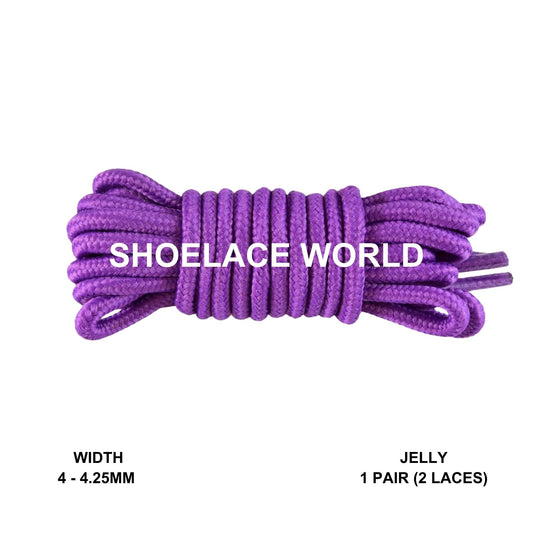 Jelly Thin Round Shoelaces 4mm - 4.25mm Classic Colorful Laces Ships Out From The USA Next Day