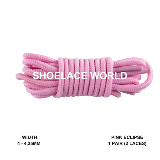 Pink Eclipse Thin Round Shoelaces 4mm - 4.25mm Classic Colorful Laces Ships Out From The USA Next Day