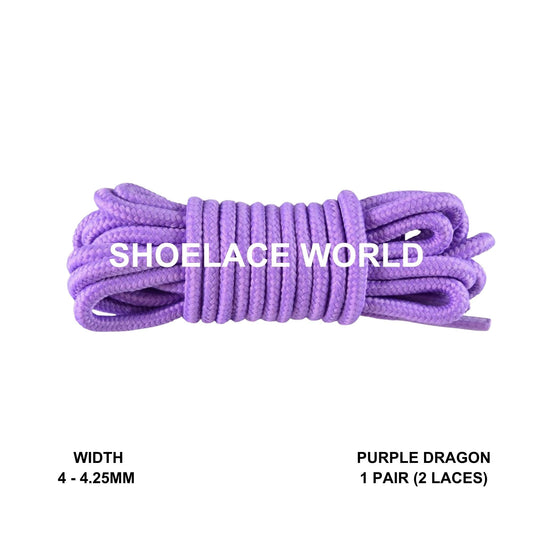 Purple Dragon Thin Round Shoelaces 4mm - 4.25mm Classic Colorful Laces Ships Out From The USA Next Day
