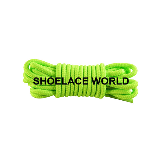 Lemon Lime Thin Round Shoelaces 4mm - 4.25mm Classic Colorful Laces Ships Out From The USA Next Day