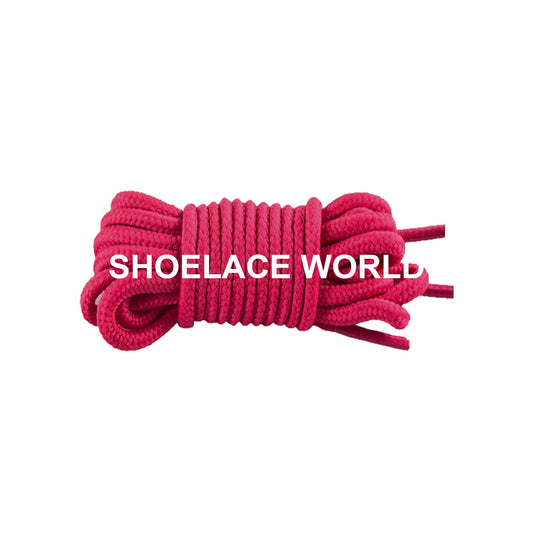Solar Pink Thin Round Shoelaces 4mm - 4.25mm Classic Colorful Laces Ships Out From The USA Next Day