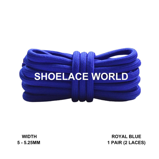Royal Blue Classic Rope Shoelaces 5mm - 5.25mm Classic Colorful Laces Ships Out From The USA Next Day