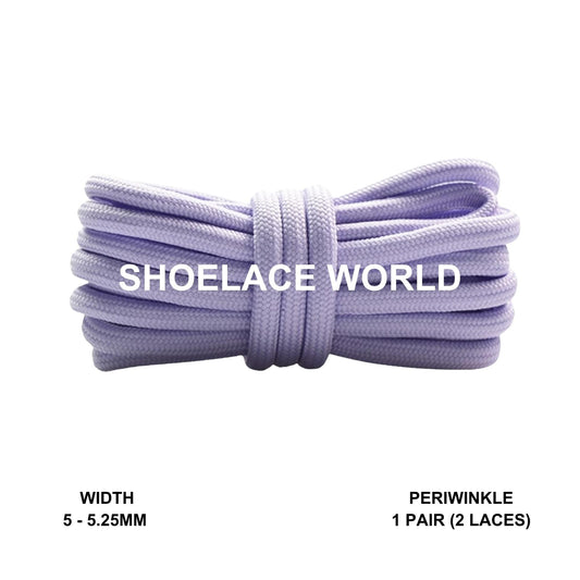 Periwinkle Classic Rope Shoelaces 5mm - 5.25mm Classic Colorful Laces Ships Out From The USA Next Day