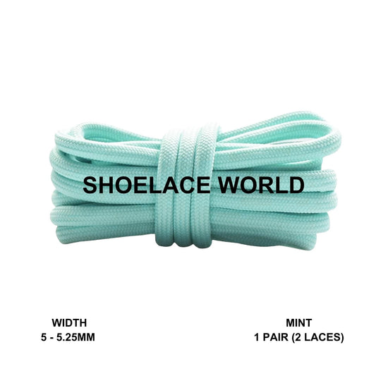 Mint Classic Rope Shoelaces 5mm - 5.25mm Classic Colorful Laces Ships Out From The USA Next Day