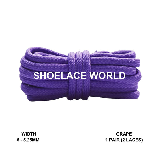 Grape Classic Rope Shoelaces 5mm - 5.25mm Classic Colorful Laces Ships Out From The USA Next Day