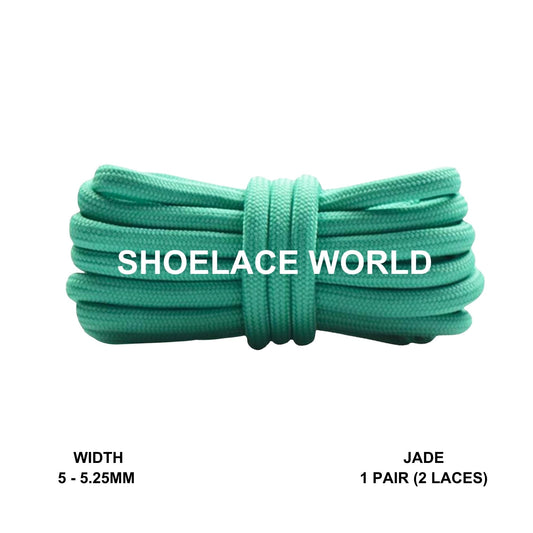 Jade Classic Rope Shoelaces 5mm - 5.25mm Classic Colorful Laces Ships Out From The USA Next Day