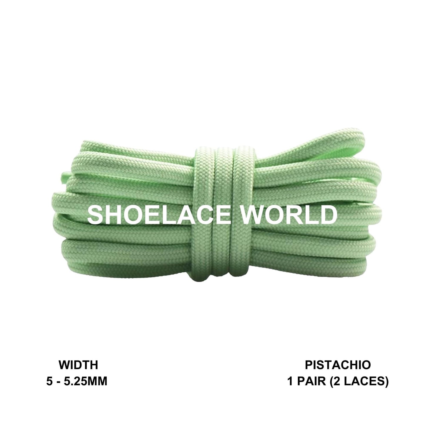 Pistachio Classic Rope Shoelaces 5mm - 5.25mm Classic Colorful Laces Ships Out From The USA Next Day