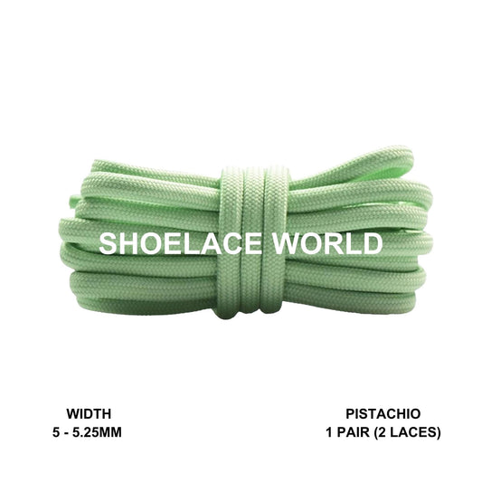 Pistachio Classic Rope Shoelaces 5mm - 5.25mm Classic Colorful Laces Ships Out From The USA Next Day