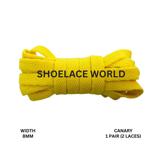 Canary Classic Flat Shoelaces 5/16 Inch 8mm Laces Ships Out From The USA Next Day