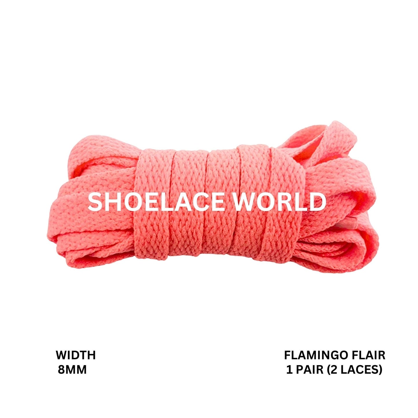 Flamingo Flair Classic Flat Shoelaces 5/16 Inch 8mm Laces Ships Out From The USA Next Day