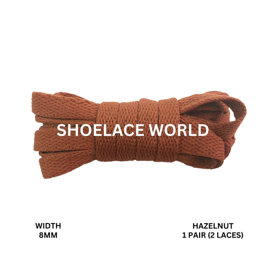 Hazelnut Classic Flat Shoelaces 5/16 Inch 8mm Laces Ships Out From The USA Next Day