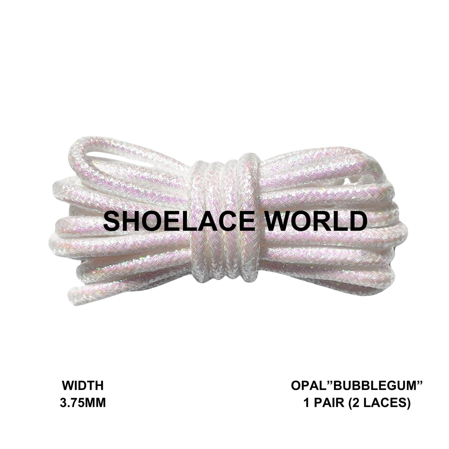 Opal Bubblegum Glitter Rope Shoelaces 3.75mm Colorful Pattern Laces Ships Out From The USA Next Day