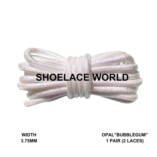 Opal Bubblegum Glitter Rope Shoelaces 3.75mm Colorful Pattern Laces Ships Out From The USA Next Day