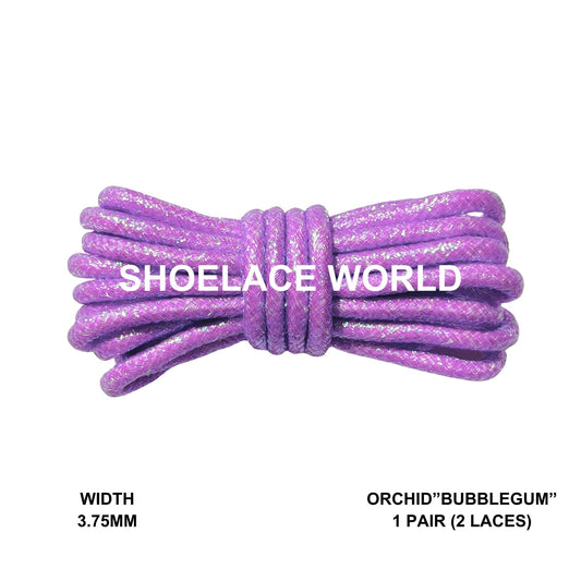 Orchid Bubblegum Glitter Rope Shoelaces 3.75mm Colorful Pattern Laces Ships Out From The USA Next Day