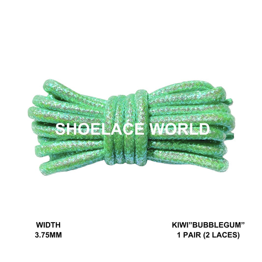 Kiwi Bubblegum Glitter Rope Shoelaces 3.75mm Colorful Pattern Laces Ships Out From The USA Next Day