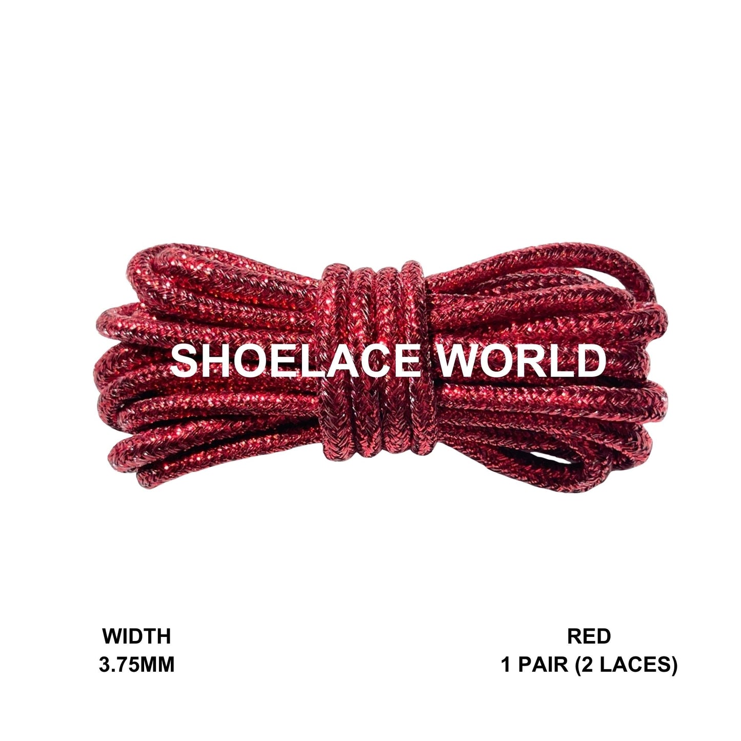 Red Rope Shoelaces 3.75mm Colorful Pattern Laces Ships Out From The USA Next Day