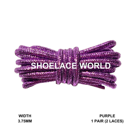 Purple Rope Shoelaces 3.75mm Colorful Pattern Laces Ships Out From The USA Next Day