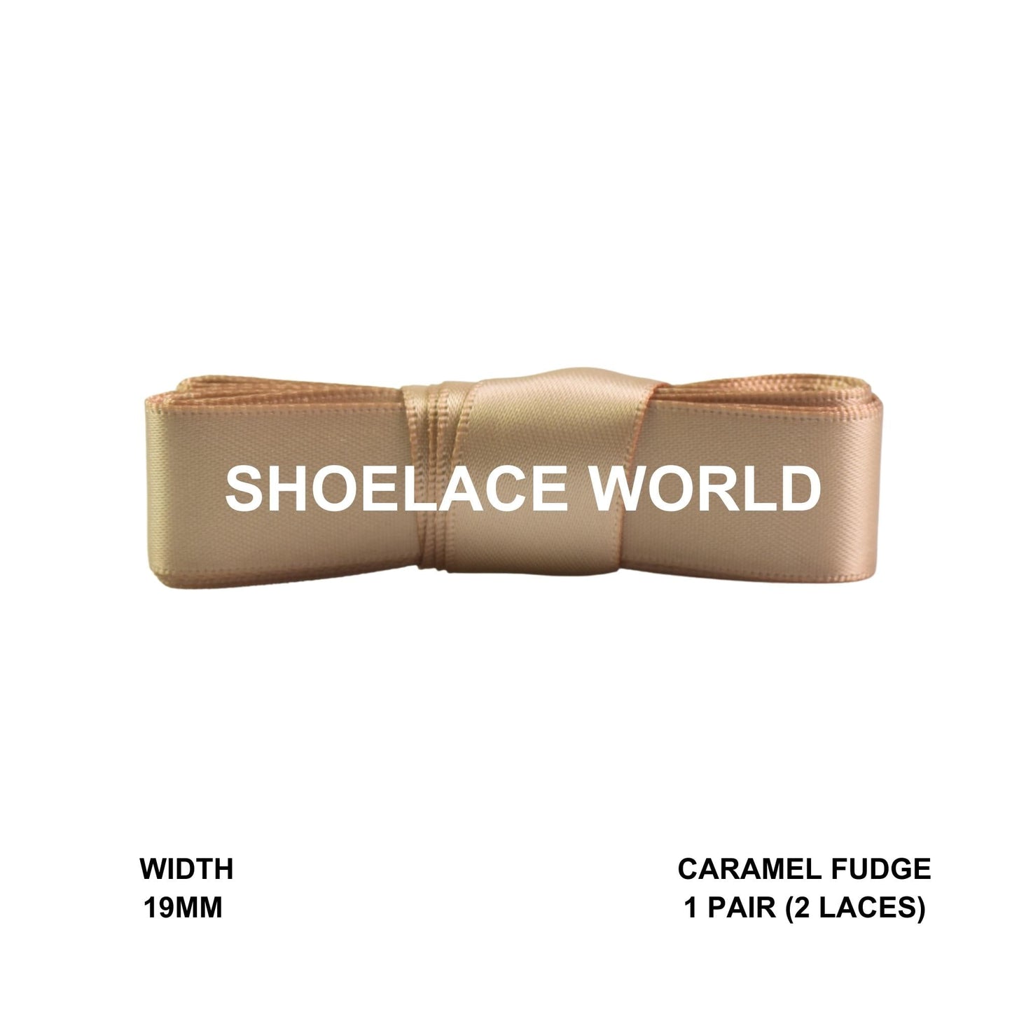 Caramel Fudge Ribbon Shoelaces 19mm 3/4th Inch Velvet Satin Laces Ships Fast From The USA