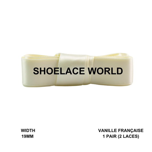 Vanille Francaise Ribbon Shoelaces 19mm 3/4th Inch Velvet Satin Laces Ships Fast From The USA
