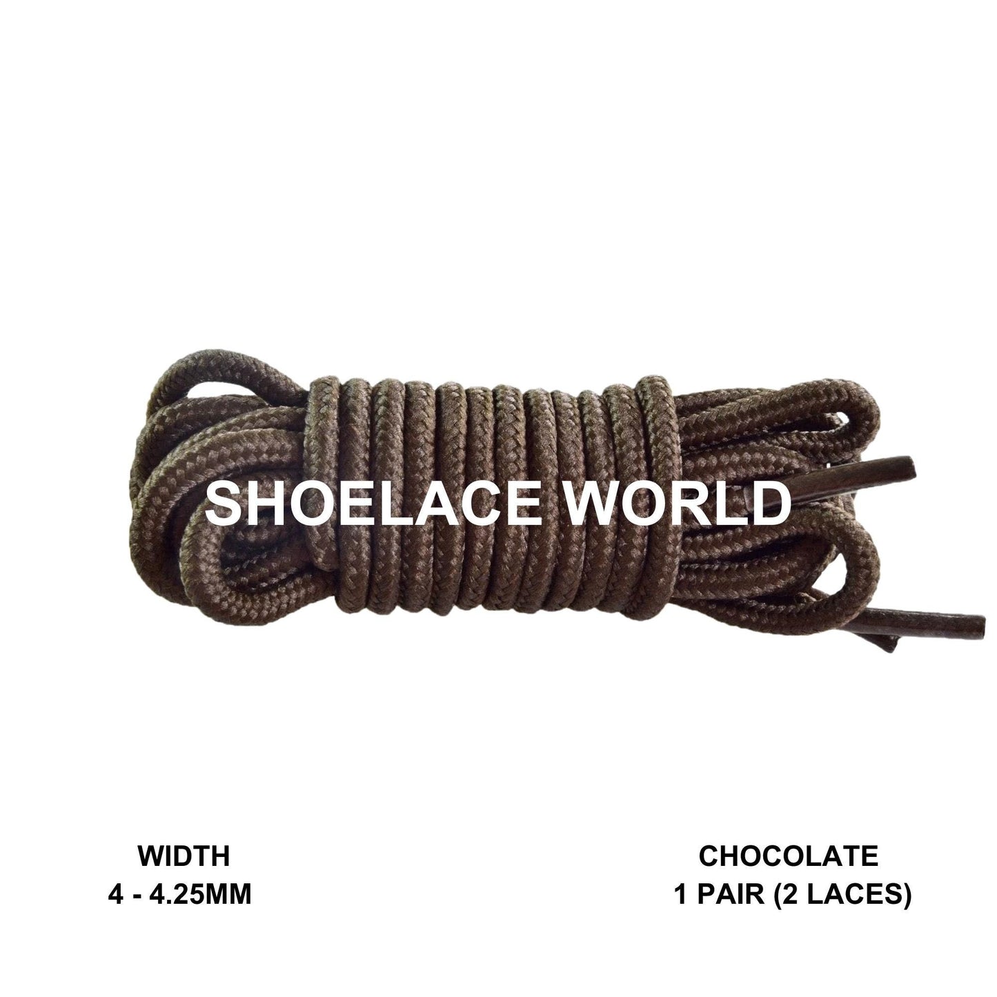 Chocolate Thin Round Shoelaces 4mm - 4.25mm Classic Colorful Laces Ships Out From The USA Next Day