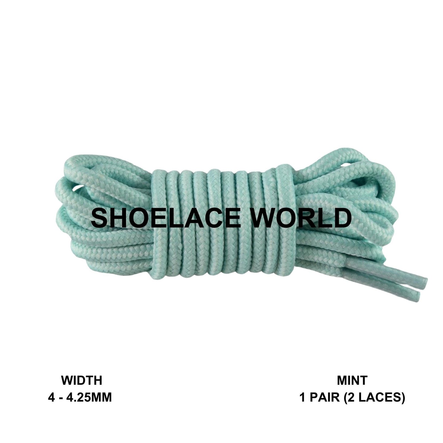 Mint Thin Round Shoelaces 4mm - 4.25mm Classic Colorful Laces Ships Out From The USA Next Day