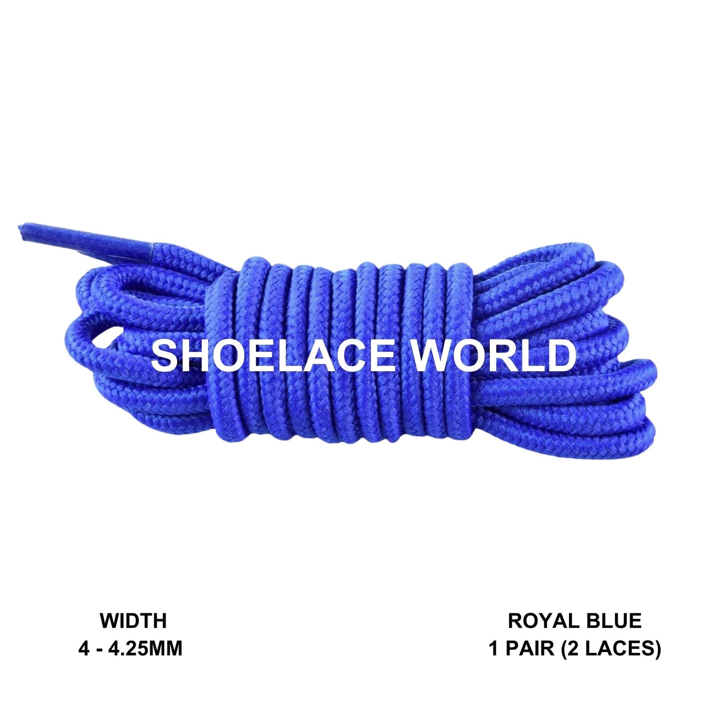 Royal Blue Thin Round Shoelaces 4mm - 4.25mm Classic Colorful Laces Ships Out From The USA Next Day