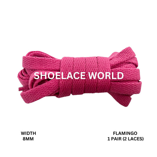 Flamingo Classic Flat Shoelaces 5/16 Inch 8mm Laces Ships Out From The USA Next Day