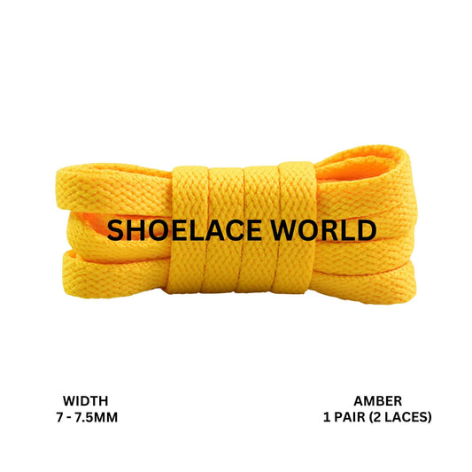 Amber Slim Flat Shoelaces 7-7.5mm Laces Ships Out From The USA Next Day