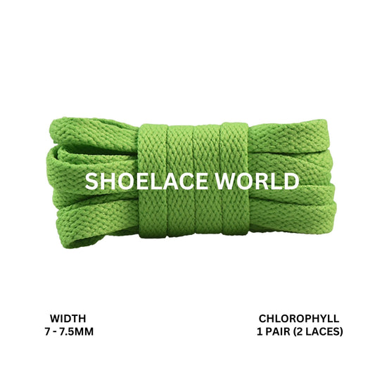 Chlorophyll Slim Flat Shoelaces 7-7.5mm Laces Ships Out From The USA Next Day