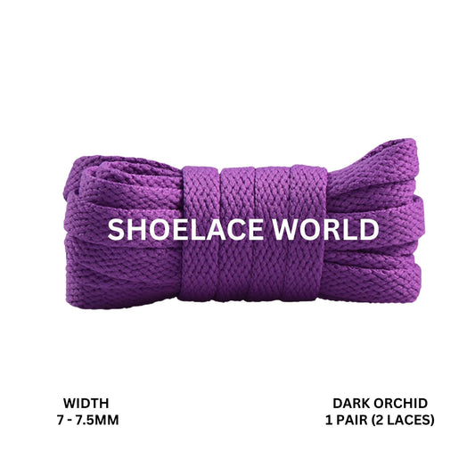 Dark Orchid Slim Flat Shoelaces 7-7.5mm Laces Ships Out From The USA Next Day