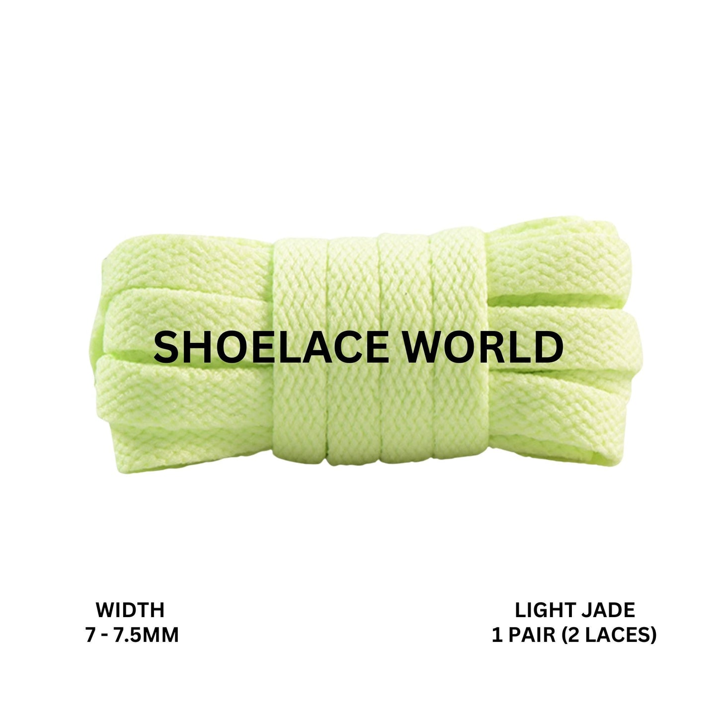 Light Jade Slim Flat Shoelaces 7-7.5mm Laces Ships Out From The USA Next Day