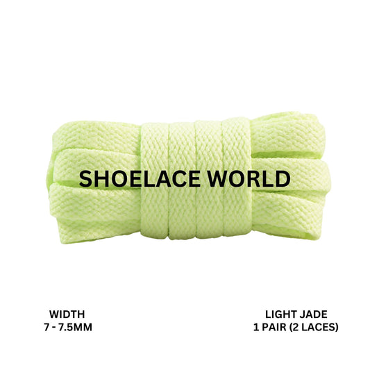 Light Jade Slim Flat Shoelaces 7-7.5mm Laces Ships Out From The USA Next Day