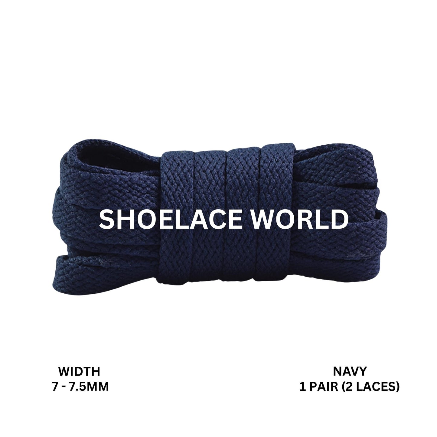 Navy Slim Flat Shoelaces 7-7.5mm Laces Ships Out From The USA Next Day