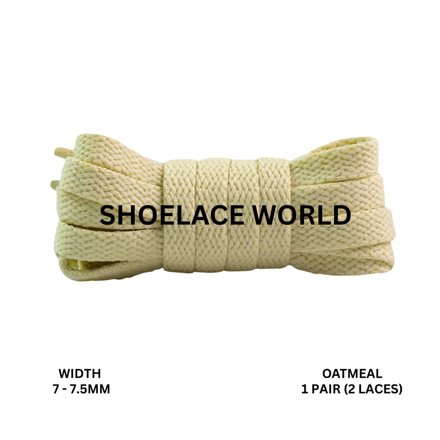 Oatmeal Slim Flat Shoelaces 7-7.5mm Laces Ships Out From The USA Next Day