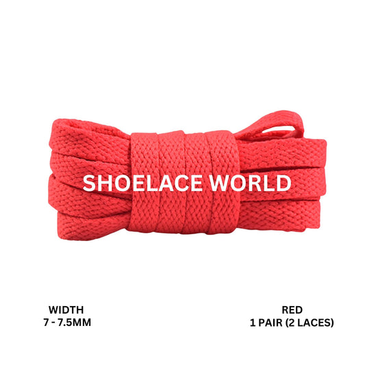 Red Slim Flat Shoelaces 7-7.5mm Laces Ships Out From The USA Next Day